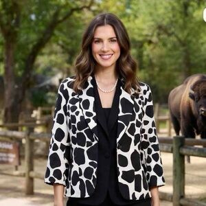 Julie Mitchell Monochrome Abstract Blazer